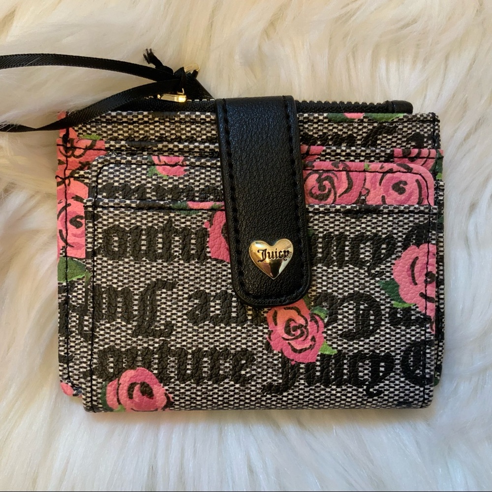 Juicy Couture Tab Card Case - NWT - Pink Bloom Black - Picture 2 of 11